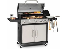 Woodland Grill 5 + 1 Burner Gas BBQ with Thermometer  - Premium Stainless Steel