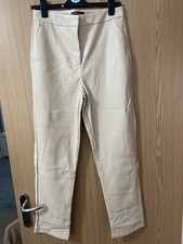Primark Beige Faux Leather Trousers Size 14 BNWOT