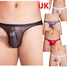 Mens Underpants Night Underwear U Pouch Lingerie Mesh Thongs Club Breifs Sheer