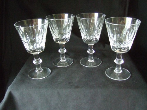 Stemmed lead crystal cut - 4, x