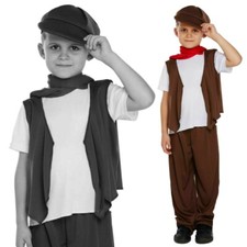 Oliver Twist Charlie Bucket Fancy Dress Costume World Book Day Age 4-12 Yrs
