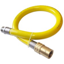 YELLOW GAS HOSE FOR COMMERCIAL CATERING 1" BSP 1000mm 1M LONG CATER PIPE