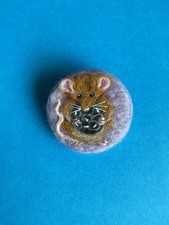 Handmade Needle Felted Brooch Wildlife Mouse With BlackBerry