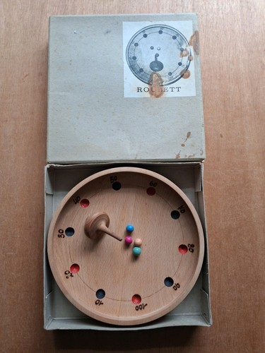 Vintage wooden german roulette - german,