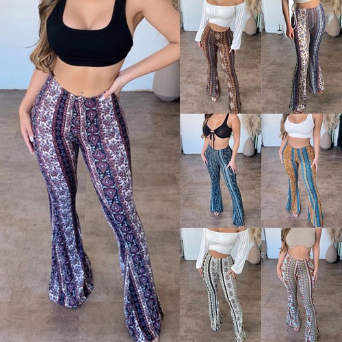 Women floral flared pants - flared,