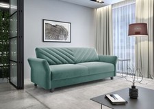 Sofa Bed with Storage Container ARONA Bonell Springs Pink Beige Red Blue New