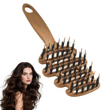 Volumizing Boar Bristle Hair Brush,Smoothing Dual-Style Hair Brush with Fluff-Up
