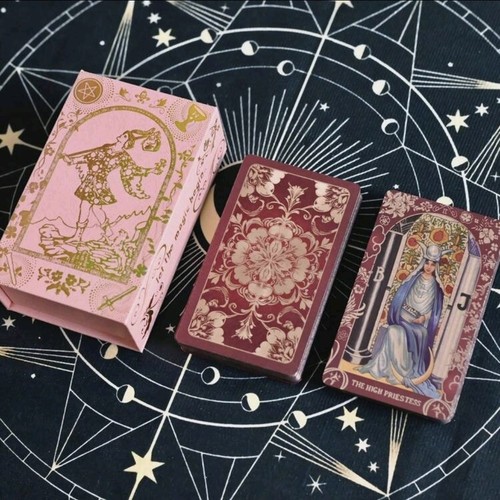 Crimson gold foil tarot - 78,