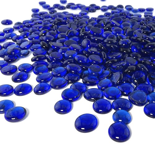 Blue glass pebbles - glass, 17–20mm