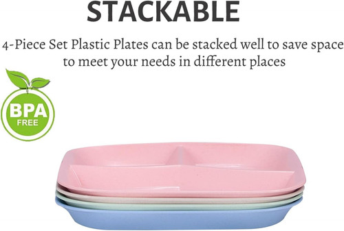 Divided dinner plates pack - 4,