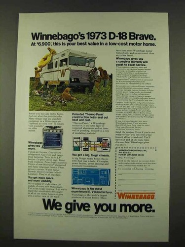 1973 winnebago brave - winnebago, d-18