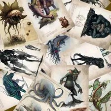 Unusual  20 Retro Cthulhu / Mythos Monster   Stickers Laptop /Phone / PC'S  etc