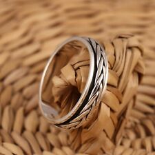 Solid 925 Sterling Silver Celtic Spinning Worry Band/Thumb Ring 5mm Wide 