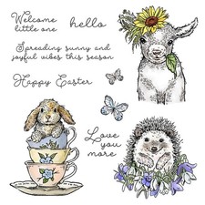 Bunny Sheep Hedgehog Flowers