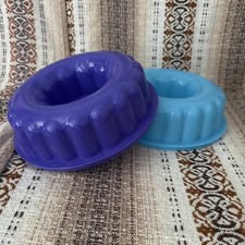 2 x 1970s Vintage Jelly Moulds Tupperware type ring rice retro kitchen 