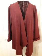 Waterfall Blazer / Jacket - Burgundy - Size 28 - Long Sleeves