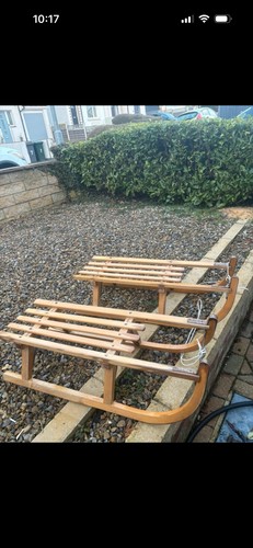 Vintage wooden sleigh - 2,