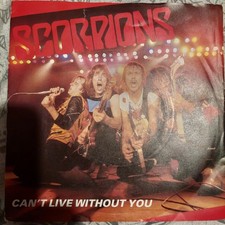 Scorpions 7 Inch Clear Vinyl Can't Live Without You