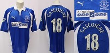 2000-02 Everton Home Shirt Signed Front & Back by Paul Gascoigne + COA (24105)