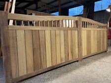 Hardwood Gates Driveway Gates Iroko Wooden Swan Neck Quality The Harper's Gate
