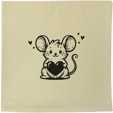 40cm x 40cm 'Sweetheart Mouse' Canvas Cushion Cover (CV00037940)