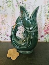 Dartmouth Pottery For Shreve Crump & Low Gurgle COD Fish Jug Green, Swingtag (2)