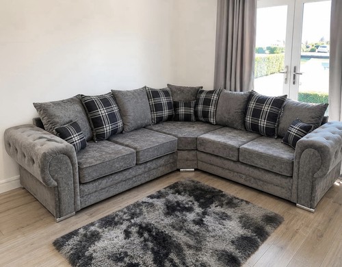 Grey corner sofa seater - sofa,