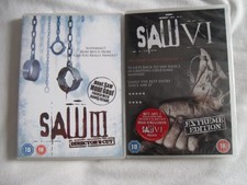 SAW DVD's. Saw 3 and Saw 6. Saw 6 is new and sealed.