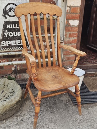 Antique lath back chair - lath, 19th