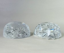 2 Vintage Domed Cut Glass /