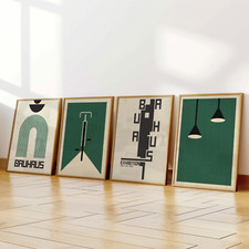 Set of 4 Green Minimalist
