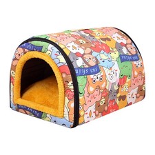 Feral Cat House Outdoor Weatherproof Warm Cat Shelter For Winter Cat Beds