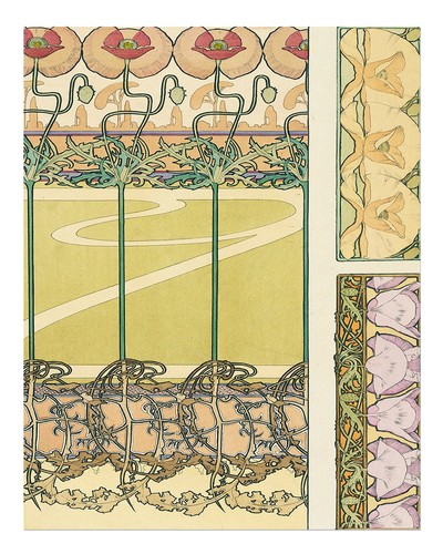 Art nouveau floral wall - art,