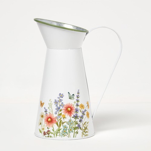 Spring floral metal jug vase - floral,