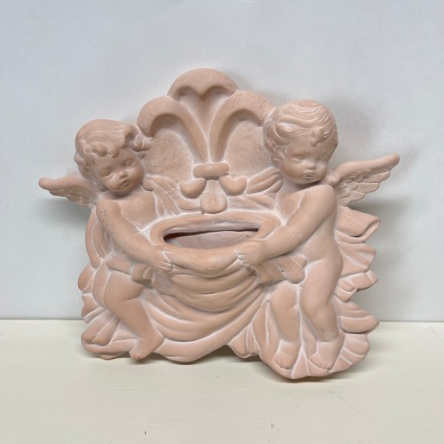 Terracotta cherub angel wall - terracotta,