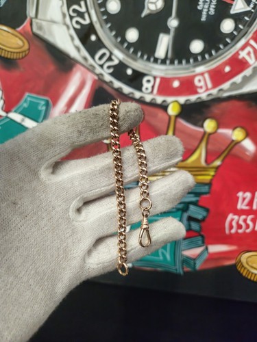 9ct rose gold albert - rose, bracelet