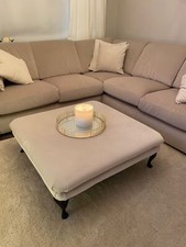  EXTRA LARGE VELVET FOOTSTOOL / COFFEE TABLE GOLD TEAL GREY MINK BLUE etc.