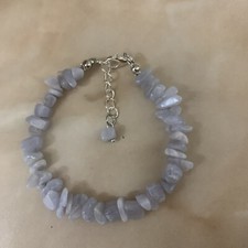 Blue Lace Agate Chip Gemstone Bracelet 