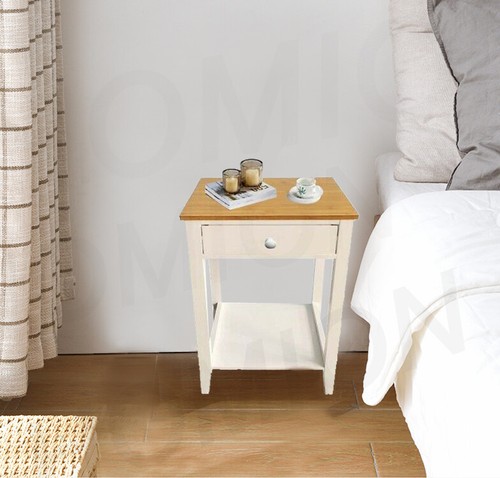 White bedside table wooden - white,