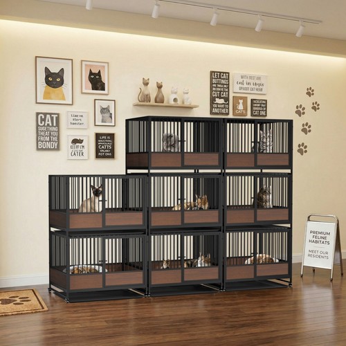 Heavy duty metal cats cage - cats,