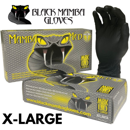 Black mamba med nitrile gloves - black,