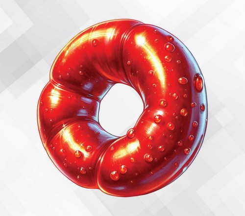 Red donut wall vinyl - red,