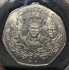 1988 3 Kings 50p Gibraltar, The First Christmas Coin In Excellent Circ Condition