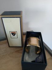 Aspinal Of London Bronze and Leather Cuff Bracelet One Size