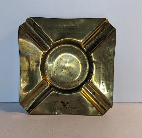 Unusual brass ashtray - an,