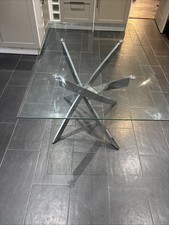 Four Seater glass Table With
