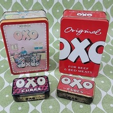 VINTAGE OXO CUBE TINS X 4