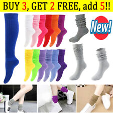 Womens Slouch Socks Cotton Scrunch Knee High Extra Long and Heavy Socks Hot Sale