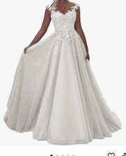 Ivory wedding dress/prom dress. Plus 2 purple bridesmaids dresses