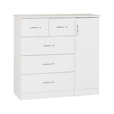 Nevada White Gloss 5 Drawer